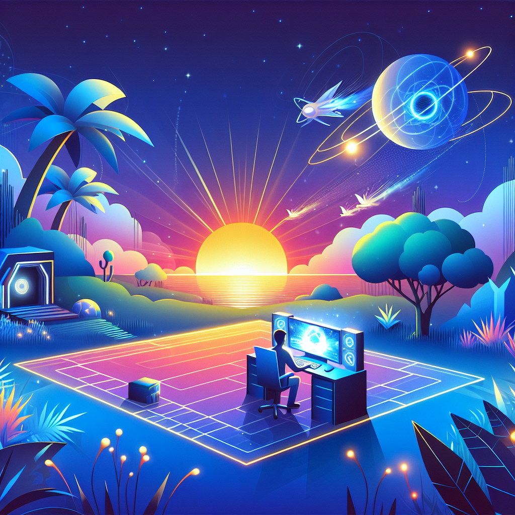 元宇宙游戏, professional blog illustration, high quality, suitable for blog post, no text or watermarks