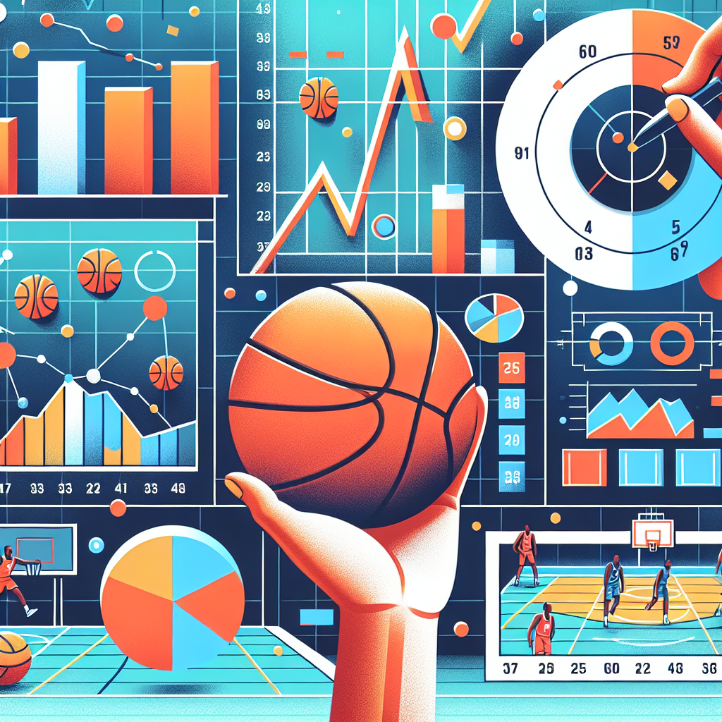 籃球比分分析, professional blog illustration, high quality, suitable for blog post, no text or watermarks