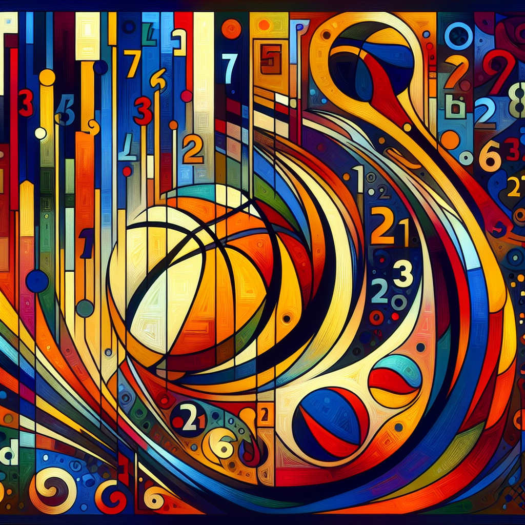 籃球比分分析, modern digital art style, high quality, suitable for blog post, no text or watermarks