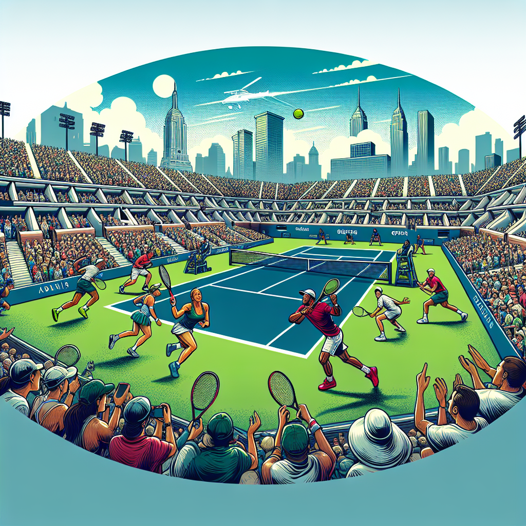 美國網球公開賽, professional blog illustration, high quality, suitable for blog post, no text or watermarks
