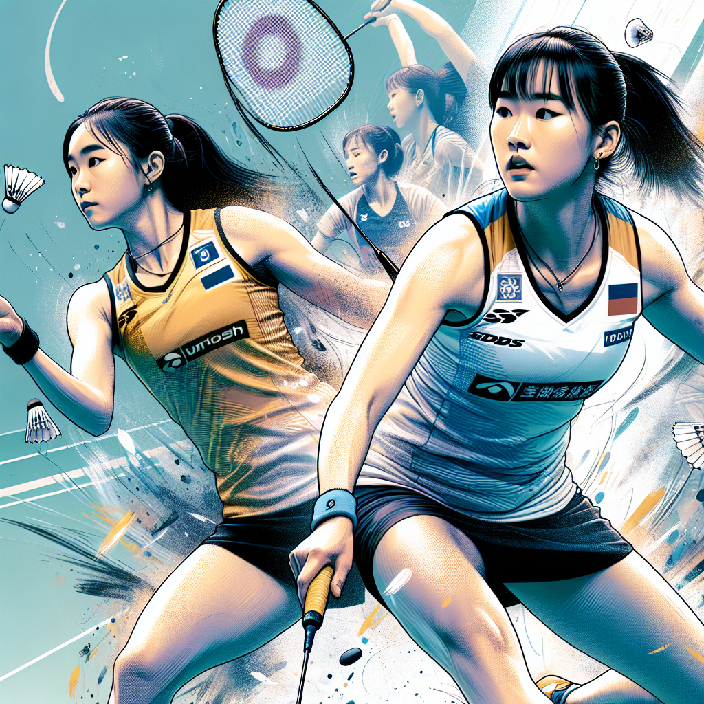 謝沛珊、洪恩慈闖澳門羽賽女雙冠軍戰 拚本季第2冠, modern digital art style, high quality, suitable for blog post, no text or watermarks