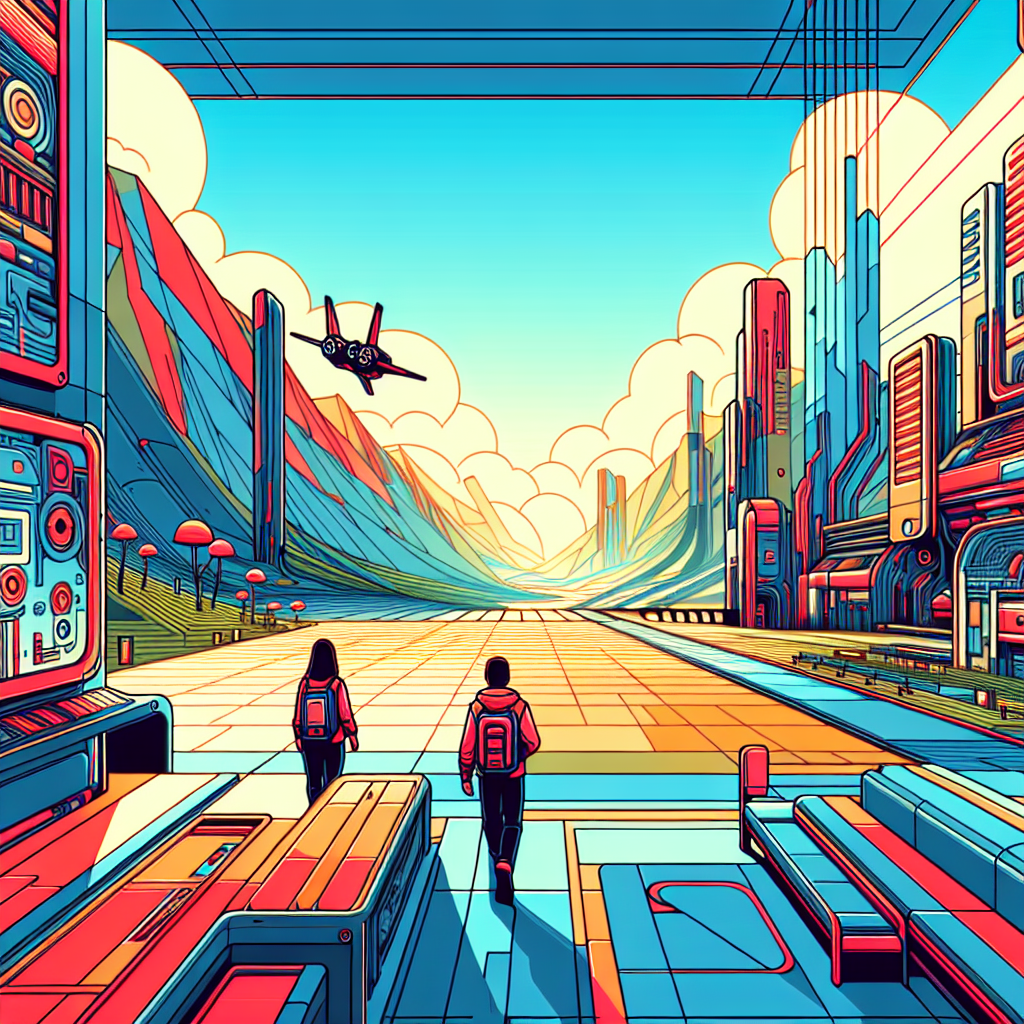 元宇宙游戏, modern digital art style, high quality, suitable for blog post, no text or watermarks