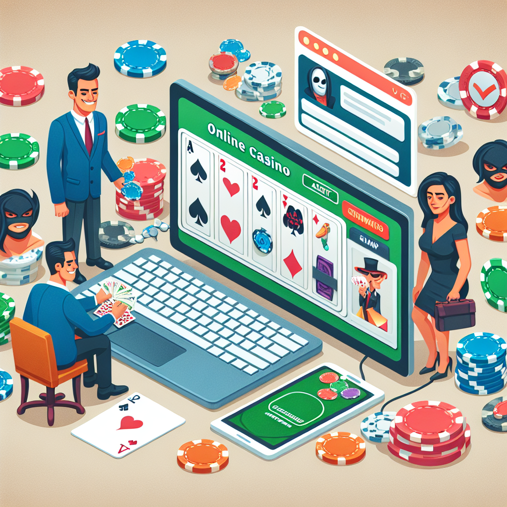線上賭場詐騙PTT, professional blog illustration, high quality, suitable for blog post, no text or watermarks