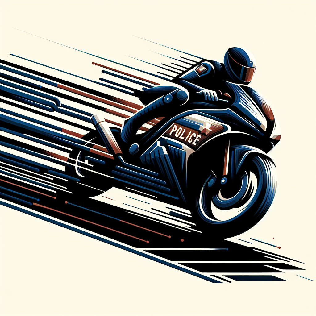 警方摩托車突切入賽, modern digital art style, high quality, suitable for blog post, no text or watermarks