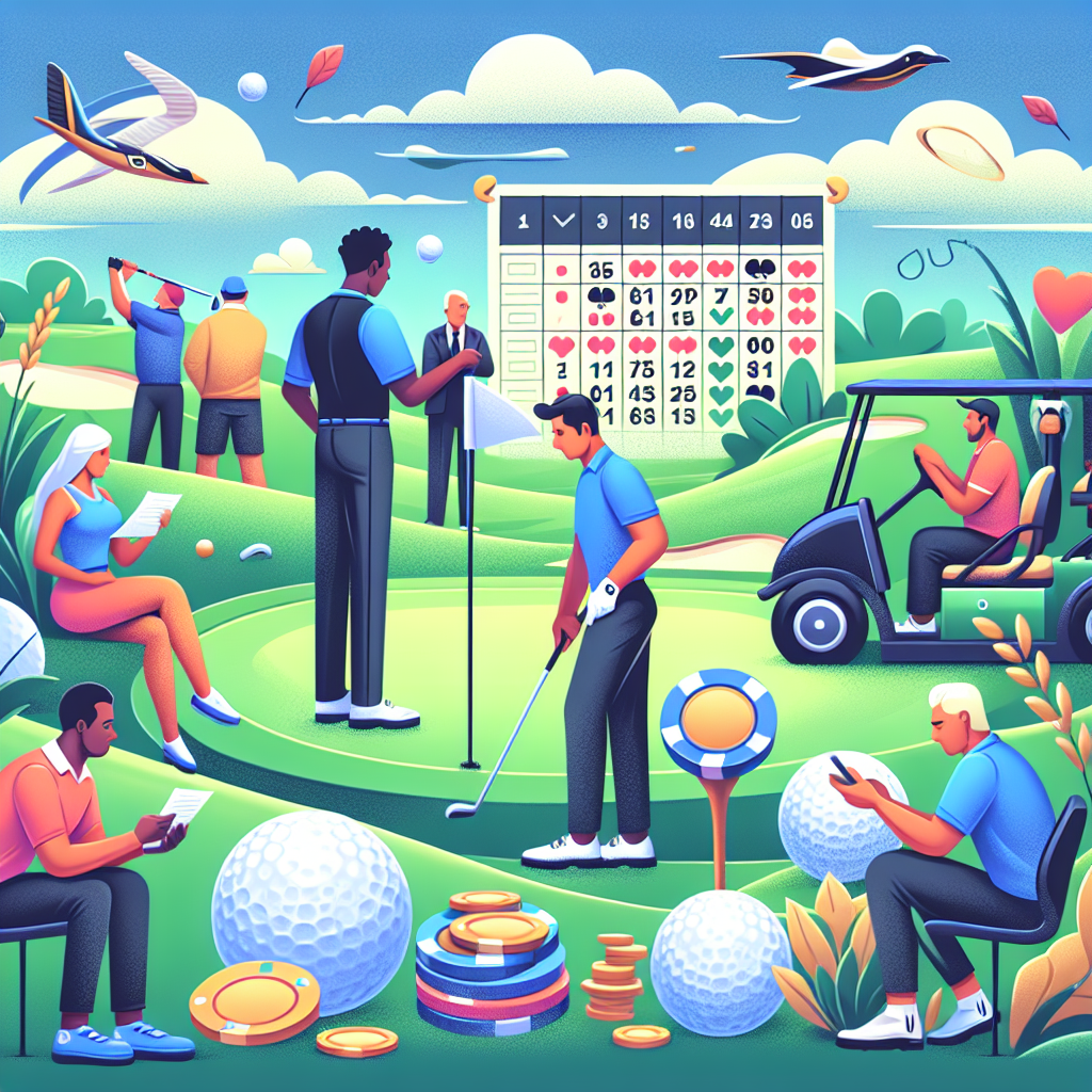 高爾夫投注指南, professional blog illustration, high quality, suitable for blog post, no text or watermarks