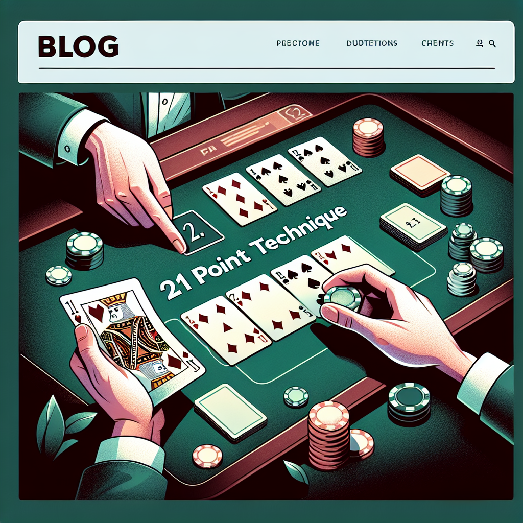 21點技巧, professional blog illustration, high quality, suitable for blog post, no text or watermarks