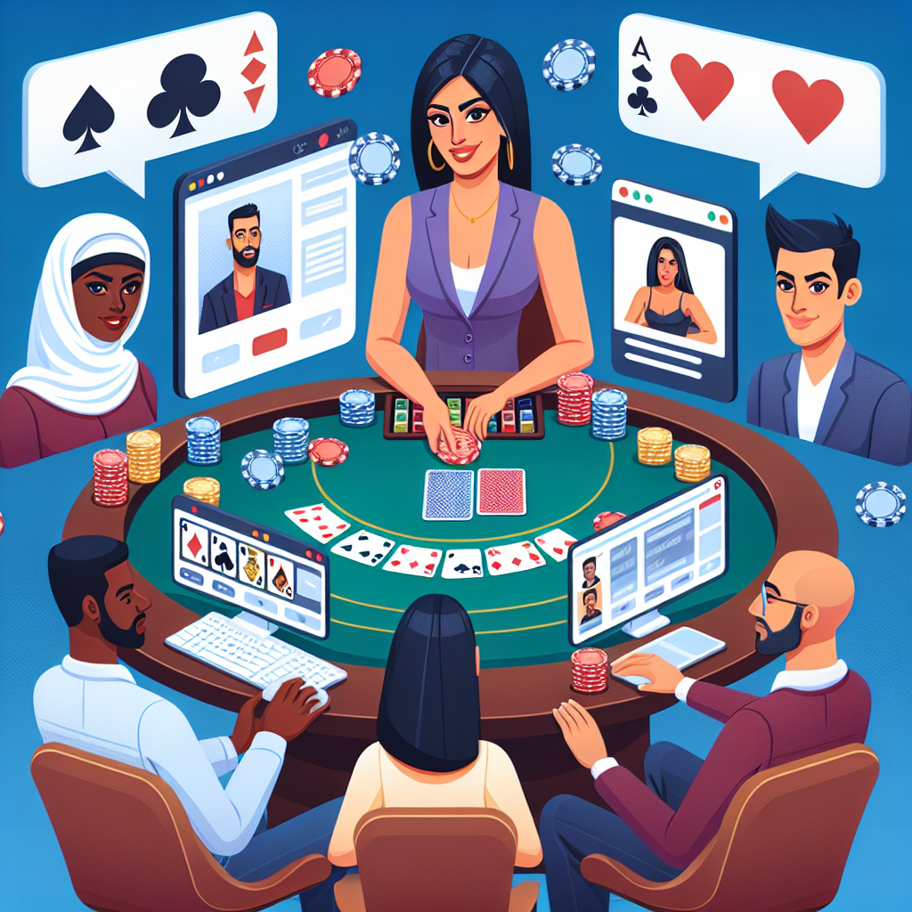 德州撲克在线, professional blog illustration, high quality, suitable for blog post, no text or watermarks